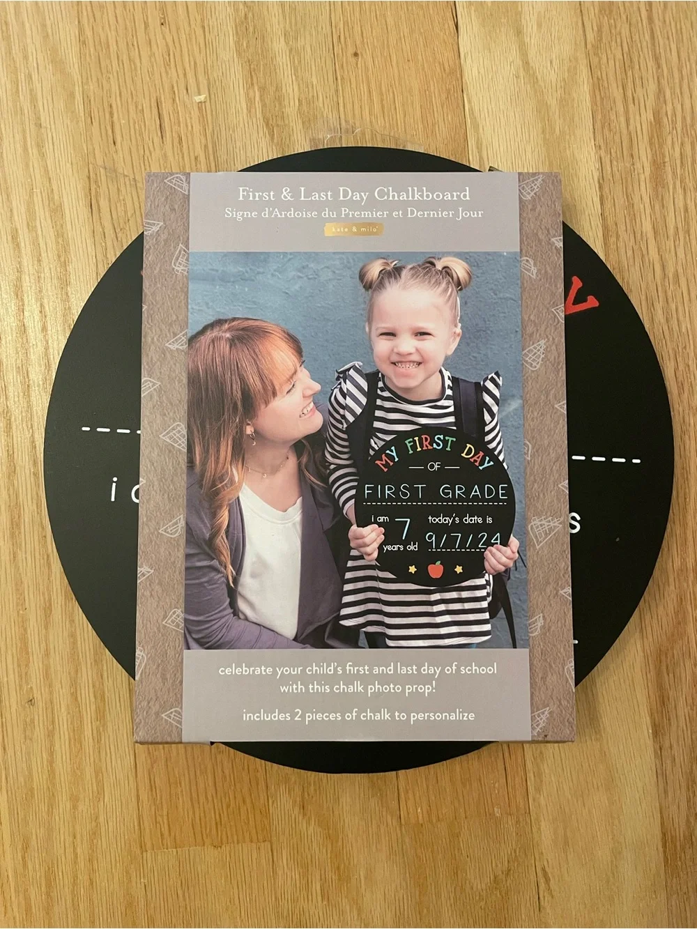 Round First and Last Day of School Chalkboard Sign Back to School Reusable Sign